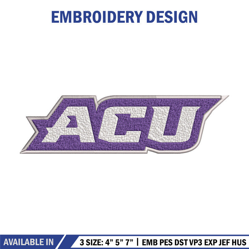 Abilene Christian logo embroidery design, NCAA embroidery, Sport embroidery, logo sport embroidery, Embroidery design.jpg