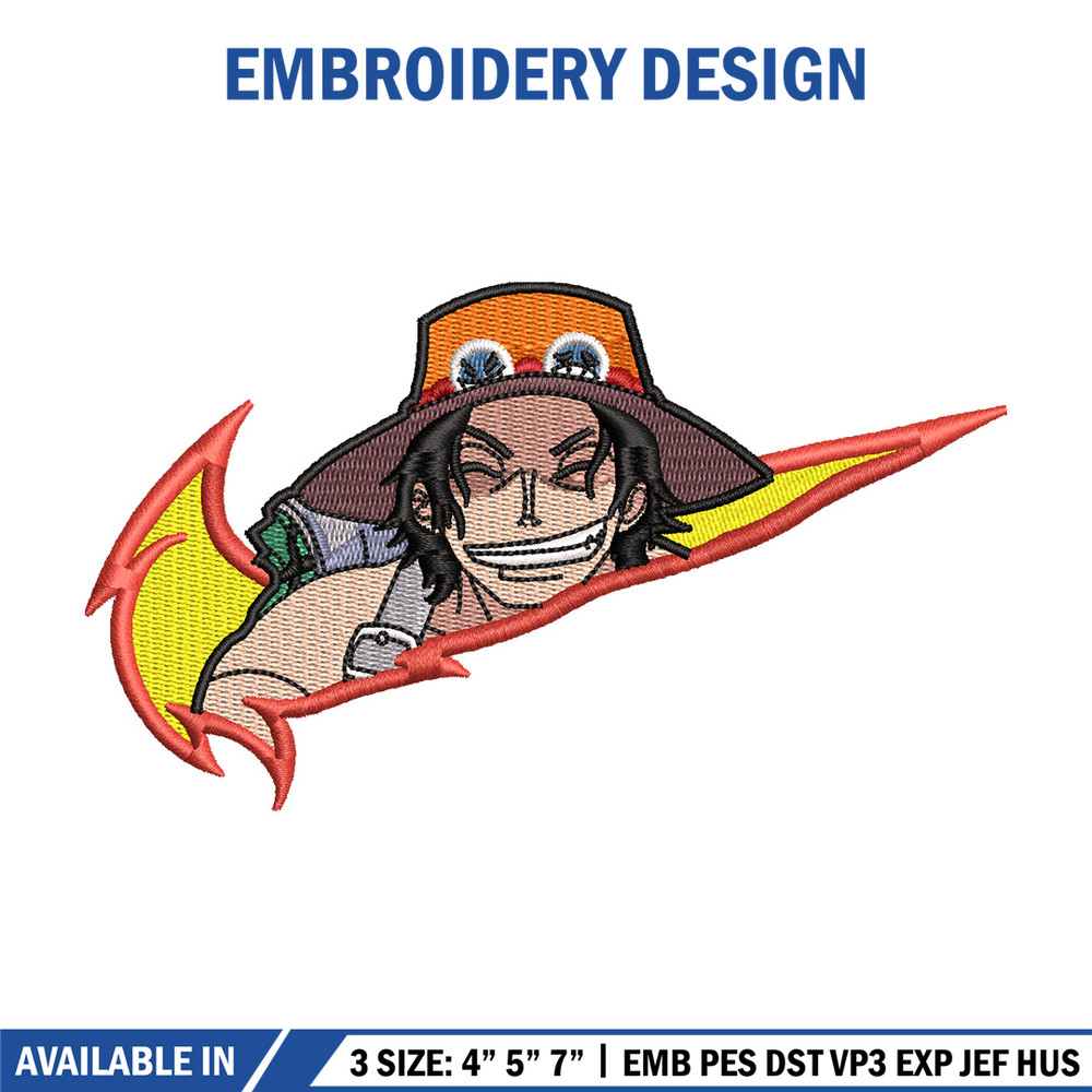 Ace box embroidery design, One piece embroidery, Nike design, Embroidery shirt, Embroidery file, Digital download.jpg