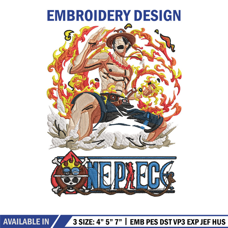 Ace Poster Embroidery Design,One piece Embroidery, Embroidery File, Anime Embroidery, Anime shirt, Digital download.jpg
