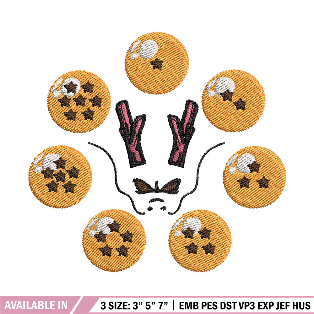 7 ball embroidery design, Dragonball embroidery, Anime design, Embroidery shirt, Embroidery file,Digital download.jpg