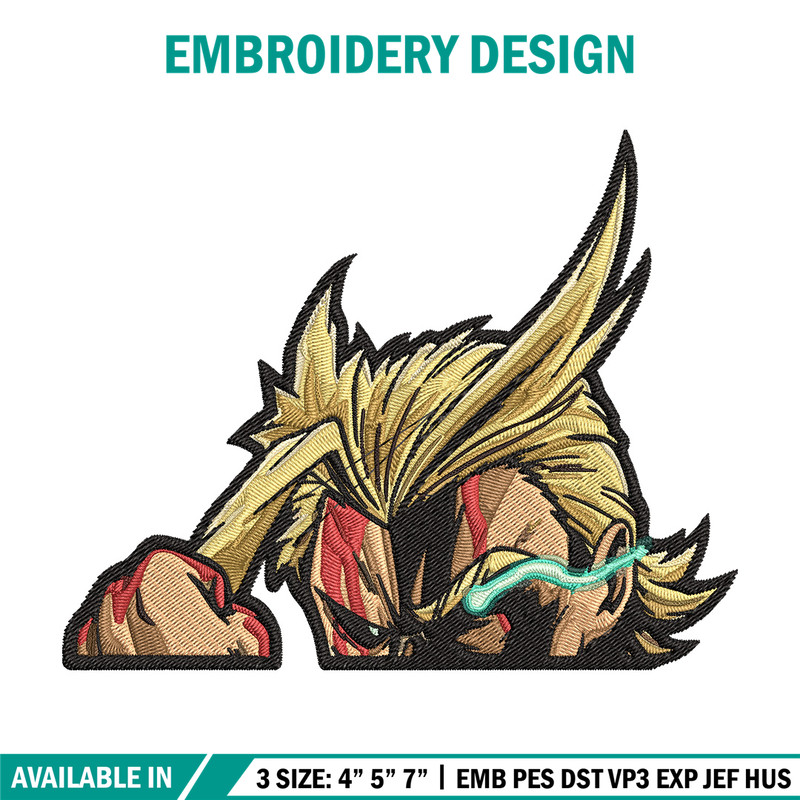 All Might Embroidery Design, Mha Embroidery, Embroidery File, Anime Embroidery, Anime shirt, Digital download.jpg