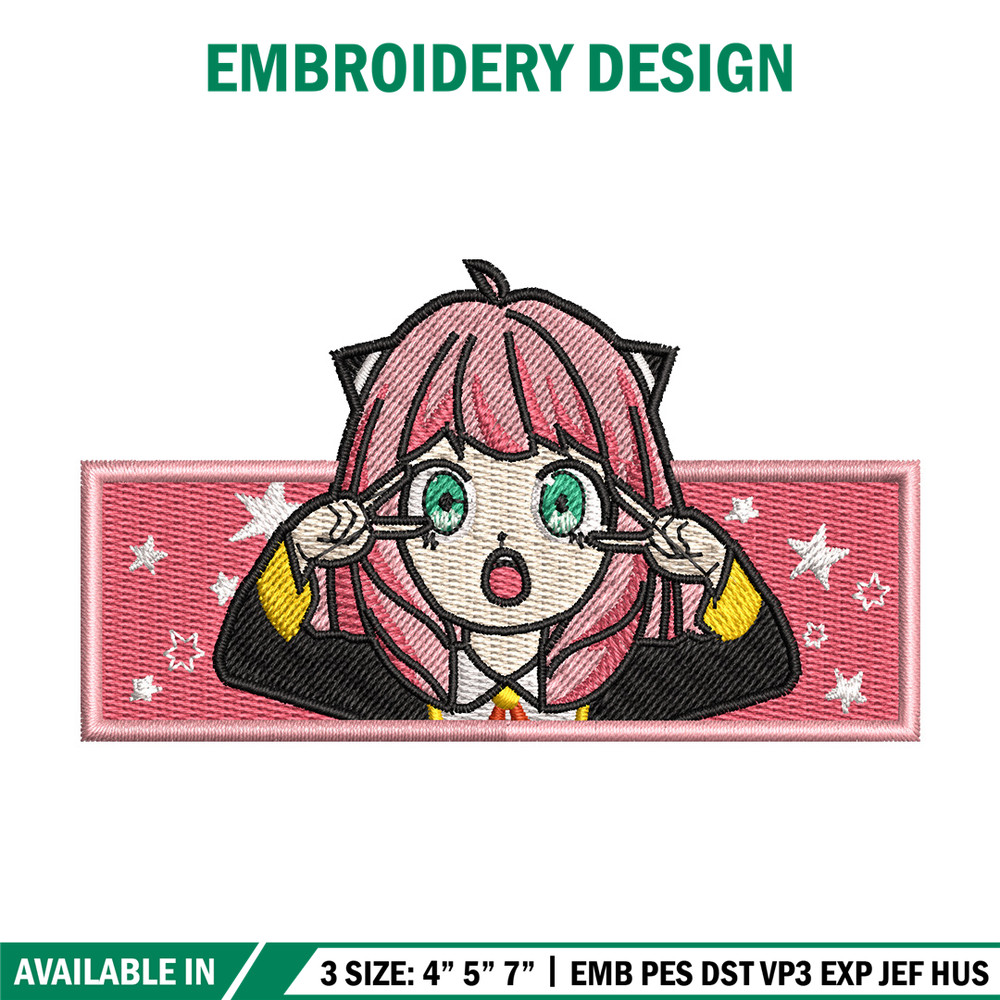 Anya box embroidery design, Spy family embroidery, Anime design, Embroidery shirt, Embroidery file, Digital download.jpg