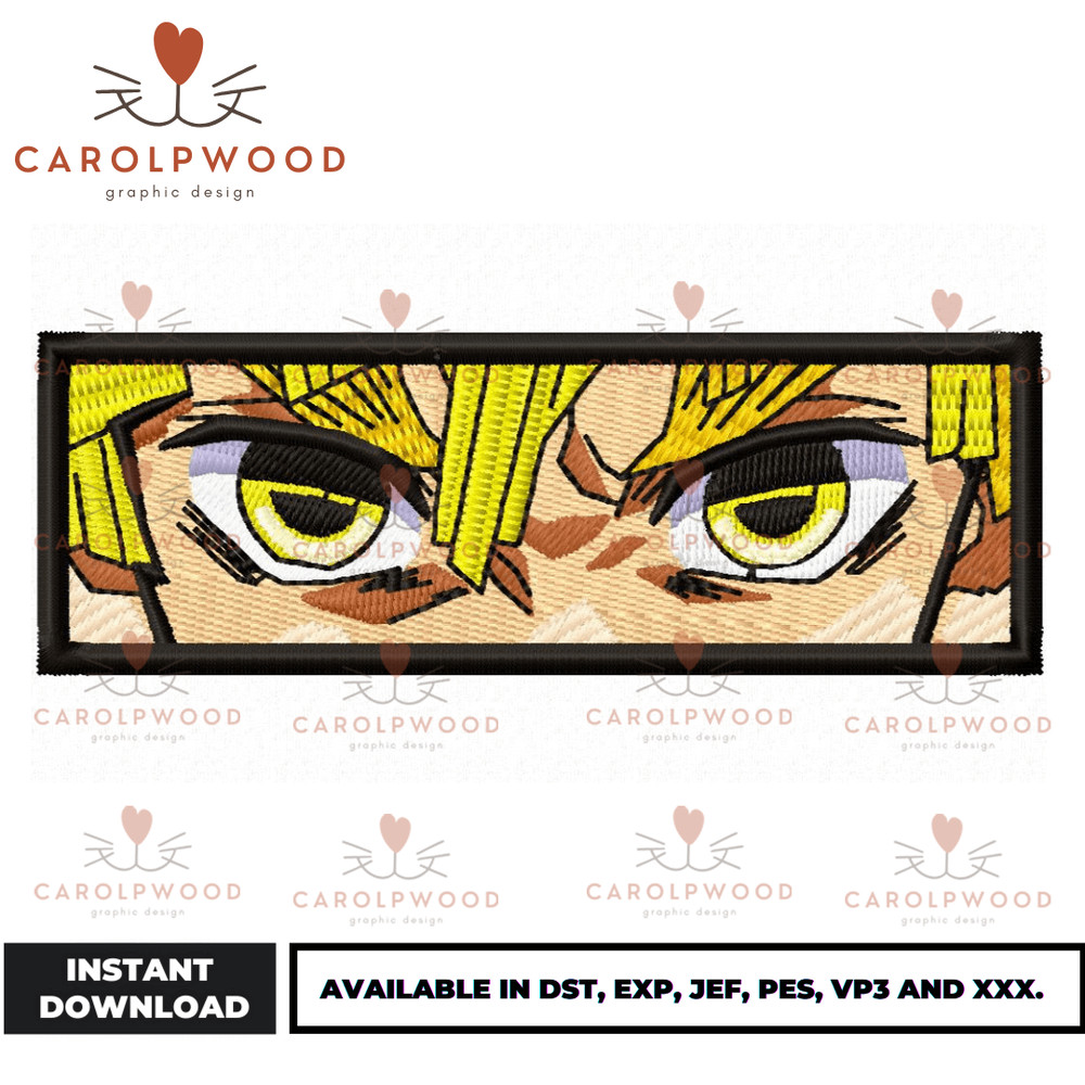 New Zenitsu Design - Demon Slayer - Embroidery Market.png