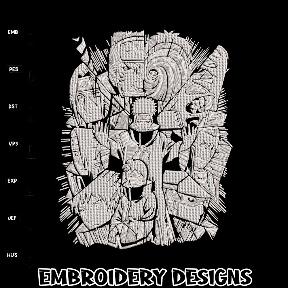 Akatsuki poster Embroidery Design, Naruto Embroidery, Embroidery File, Anime Embroidery, Anime shirt, Digital download.jpg