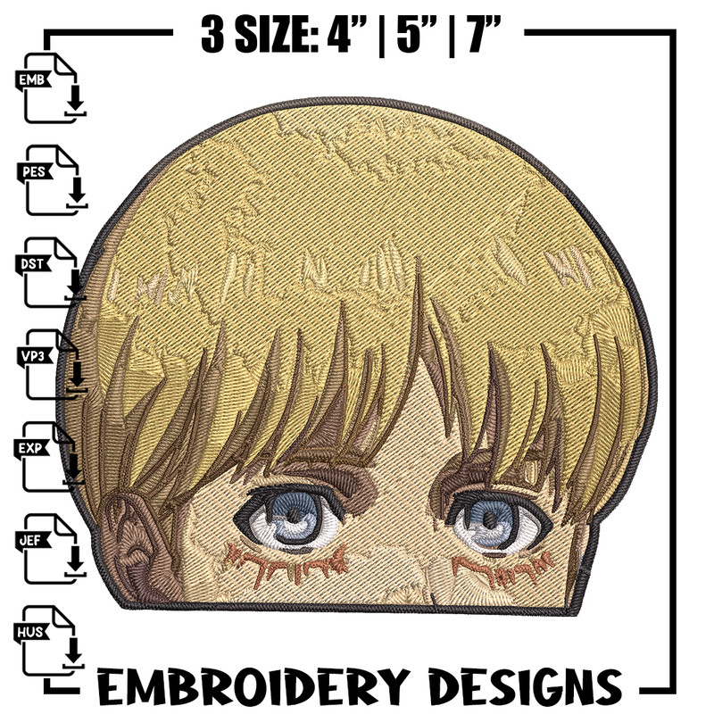 Armin Peeker Embroidery Design, Aot Embroidery, Embroidery File, Anime Embroidery, Anime shirt, Digital download..jpg