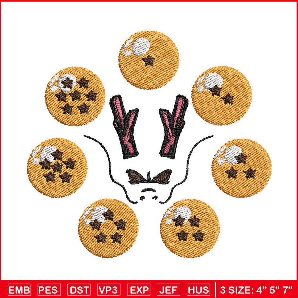 7 ball embroidery design, Dragonball embroidery, Anime design, Embroidery shirt, Embroidery file,Digital download 1.jpg