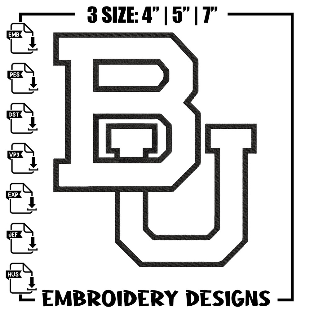 Baylor Bears logo embroidery design, NCAA embroidery, Embroidery design, Logo sport embroidery, Sport embroidery..jpg