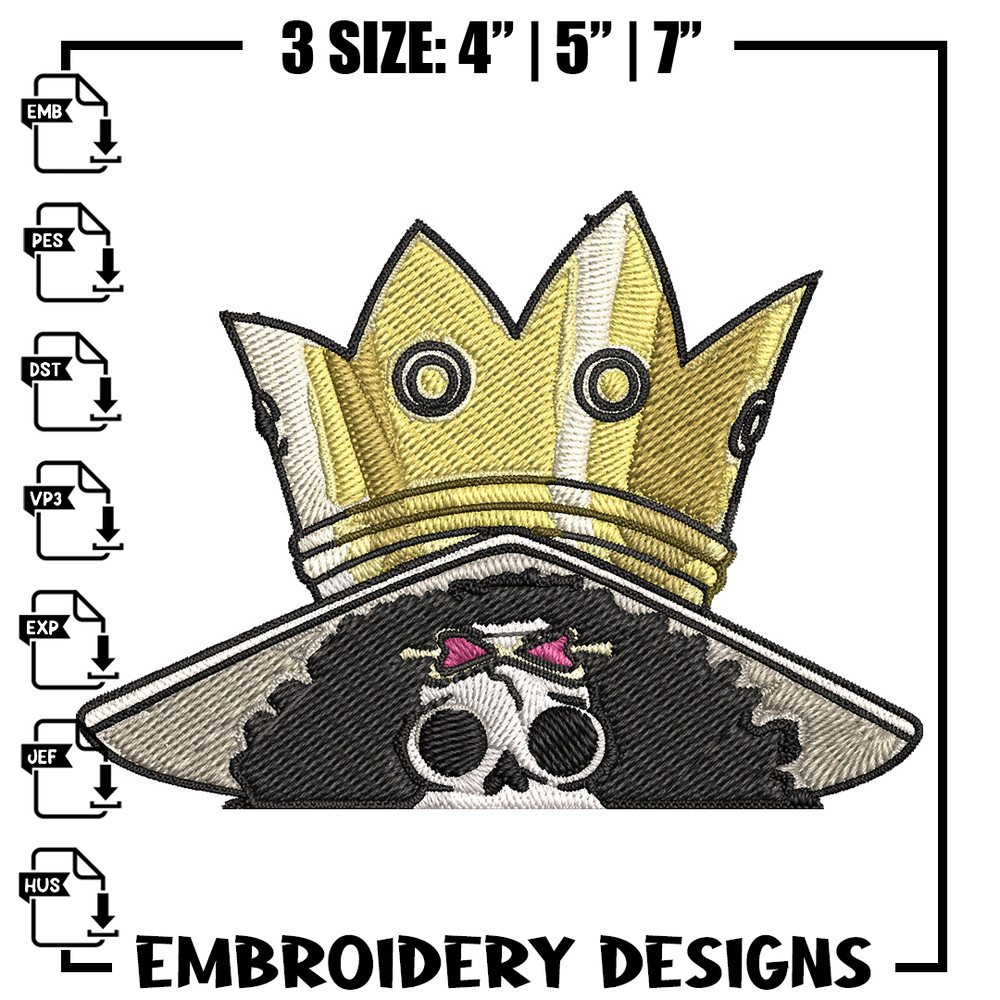Brook Peeker Embroidery Design, One piece Embroidery, Embroidery File, Anime Embroidery, Anime shirt, Digital download..jpg