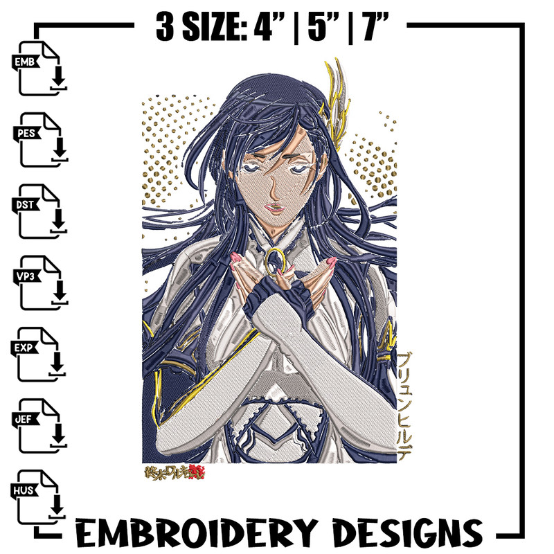 Brunhilde poster Embroidery Design, Ragnarok Embroidery, Embroidery File, Anime Embroidery, Anime shirt,Digital download.jpg