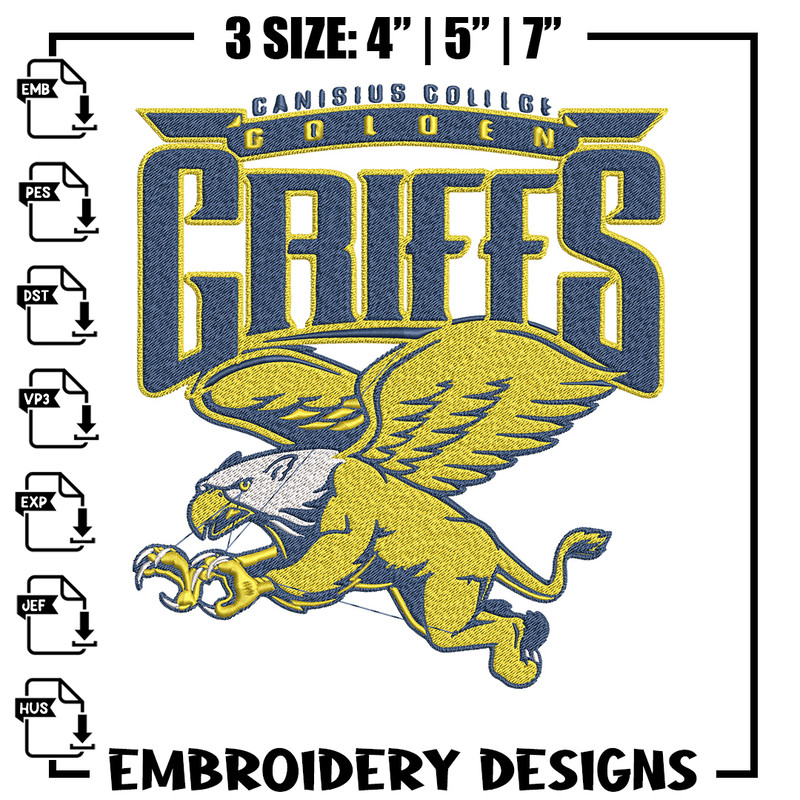 Canisius College logo embroidery design, Hockey embroidery, Sport embroidery, logo sport embroidery, Embroidery design.jpg