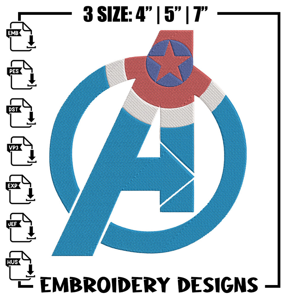 Captain america Embroidery Design, Marvel Embroidery, Embroidery File, Anime Embroidery, Anime shirt, Digital download.jpg