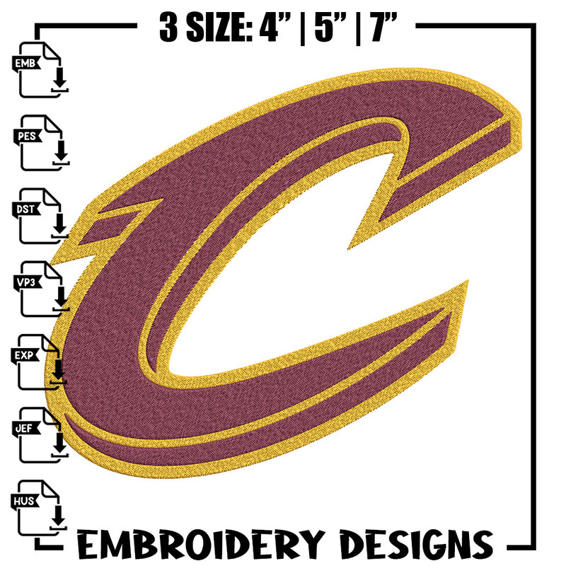 Cleveland Cavaliers logo embroidery design, NBA embroidery, Sport embroidery, Embroidery design, Logo sport embroidery..jpg