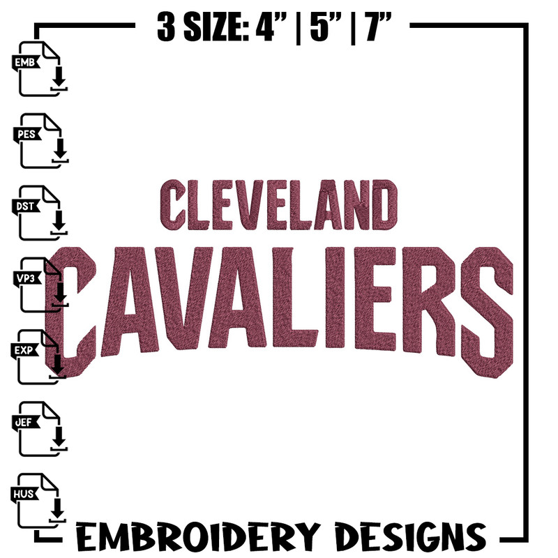 Cleveland Cavaliers Logo embroidery design, NBA embroidery, Sport embroidery, Embroidery design, Logo sport embroidery.jpg
