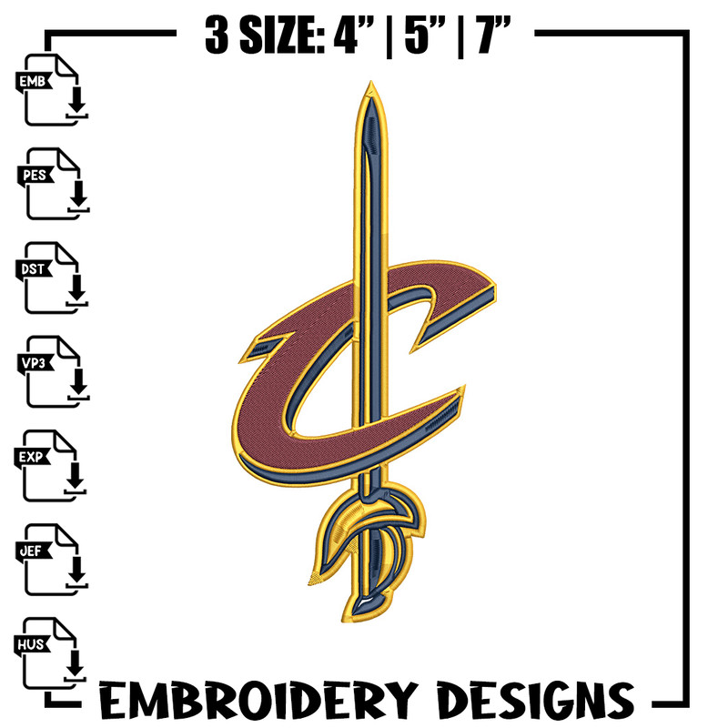 Cleveland Cavaliers logo embroidery design, NBA embroidery, Sport embroidery,Embroidery design, Logo sport embroidery.jpg