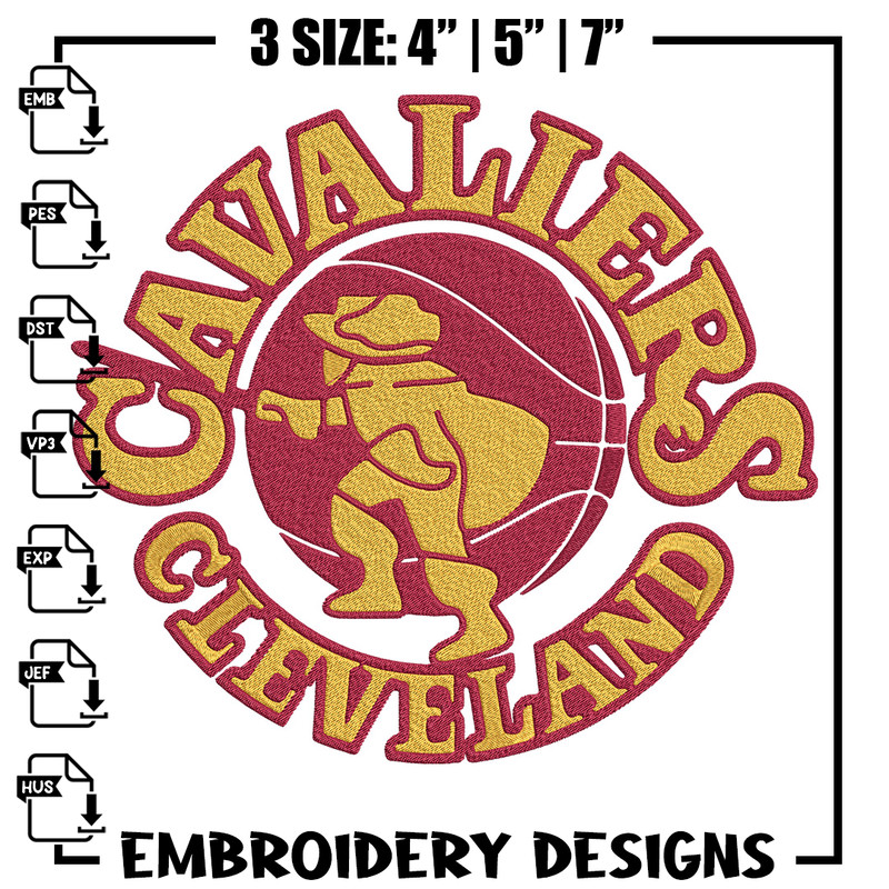 Cleveland Cavaliers logo embroidery design, NBA embroidery, Sport embroidery,Embroidery design,Logo sport embroidery..jpg