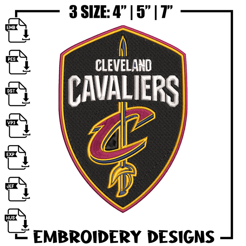 Cleveland Cavaliers logo embroidery design,NBA embroidery, Sport embroidery, Embroidery design,Logo sport embroidery..jpg