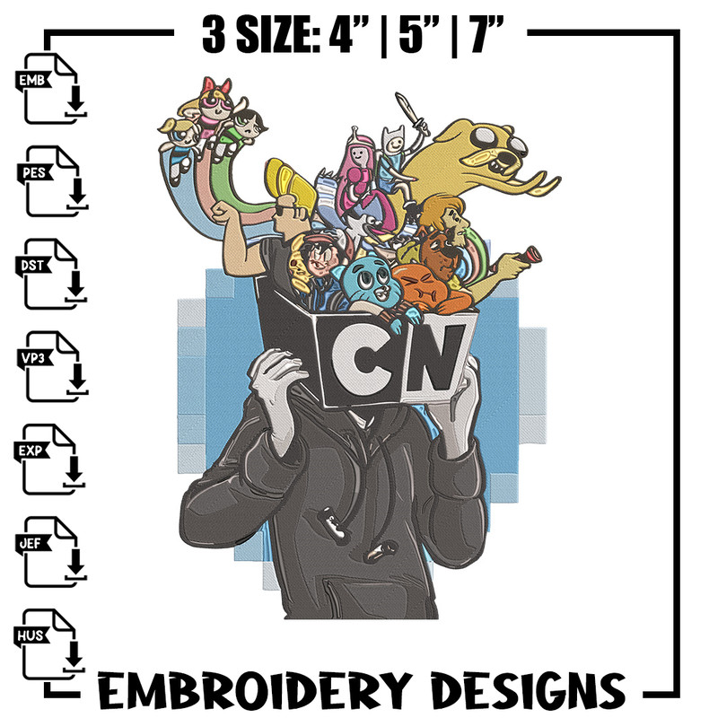 CN character Embroidery Design, CN cartoon Embroidery, Embroidery File, Anime Embroidery, Anime shirt, Digital download.jpg