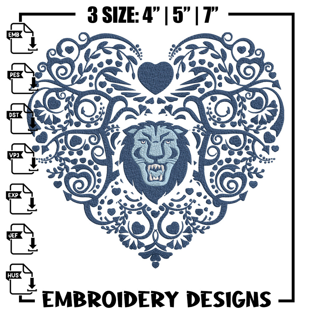 Columbia Lions heart embroidery design, Sport embroidery, logo sport embroidery, Embroidery design, NCAA embroidery.jpg