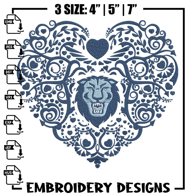 Columbia Lions heart embroidery design, Sport embroidery, logo sport embroidery, Embroidery design, NCAA embroidery.jpg