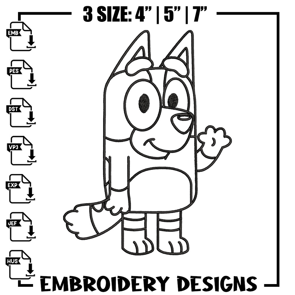 Dad Bluey Coloring Pages Embroidery, Bluey Embroidery, Embroidery File, cartoon design, cartoon shirt, Digital download..jpg