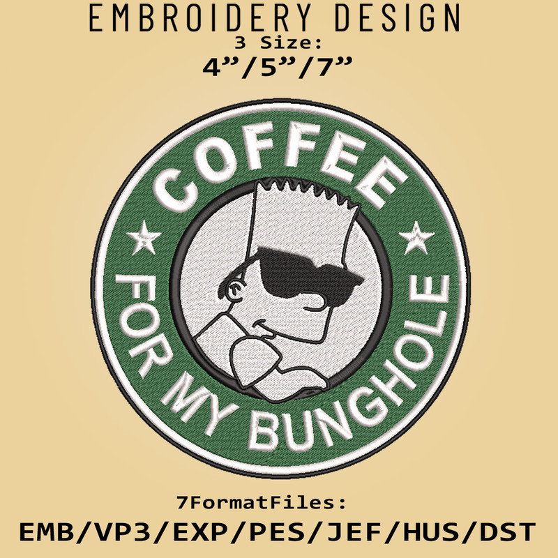 Bart, Embroidery Files, the Simpsons, Cartoon Inspired Embroidery Design, Machine Embroidery Design.jpg