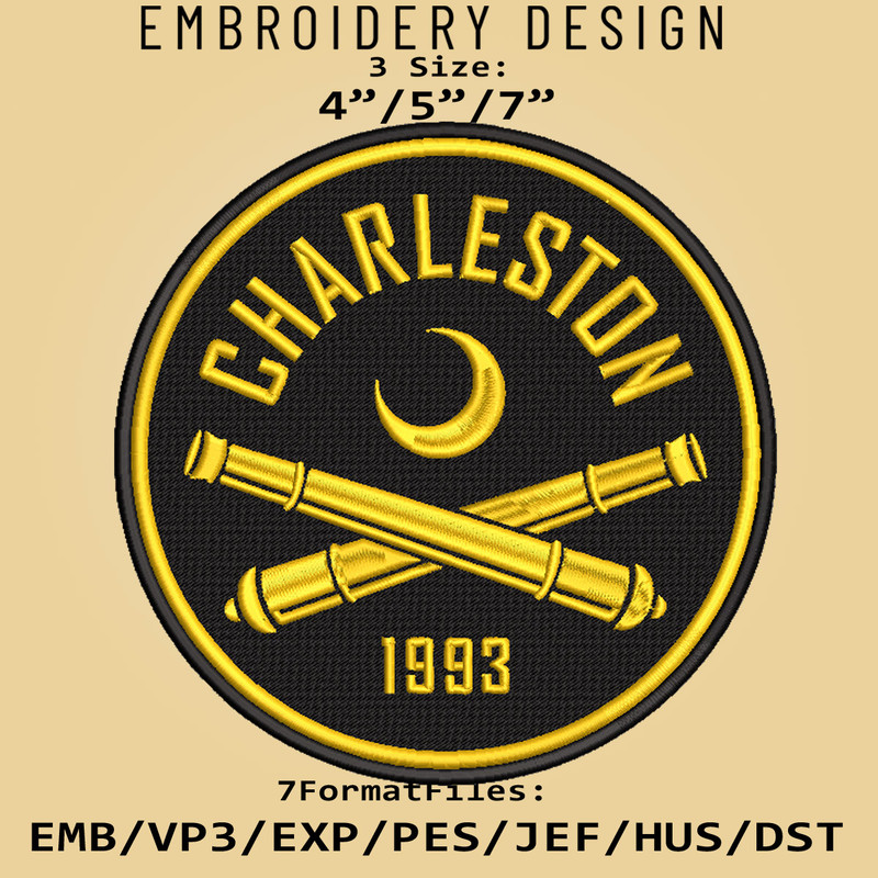 Charleston Battery USL Embroidery Designs, USL Logo Embroidery Files, USL Charleston Battery, Embroidery Pattern.jpg