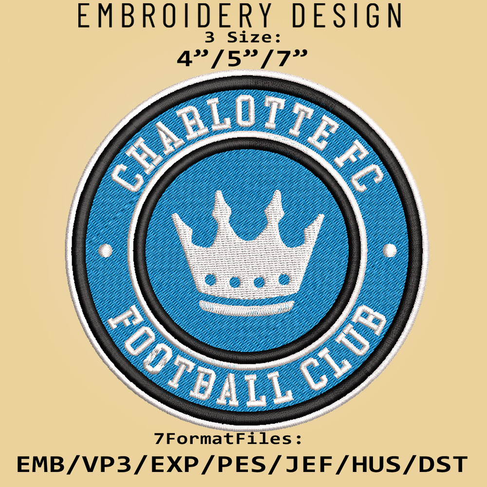 Charlotte FC MLS Embroidery Designs, MLS Logo Embroidery Files, MLS Charlotte FC, Embroidery Pattern.jpg