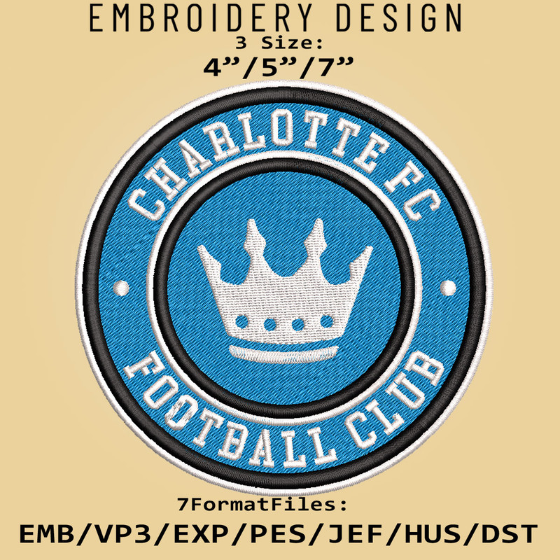 Charlotte FC MLS Embroidery Designs, MLS Logo Embroidery Files, MLS Charlotte FC, Embroidery Pattern.jpg