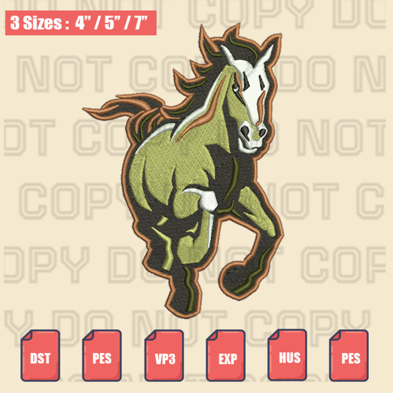 Cal Poly Mustangs Mascot Embroidery File, NCAA Embroidery Designs, Machine Embroidery Design Files.png