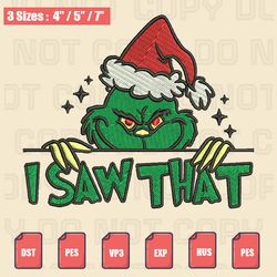 grinch christmas embroidery file, christmas embroidery designs, machine embroidery design filels108
