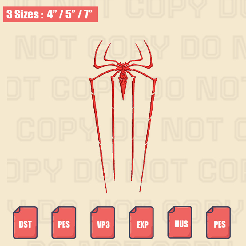Logo Spiderman Embroidery File, Marval Embroidery Designs, Machine Embroidery Design Files.png