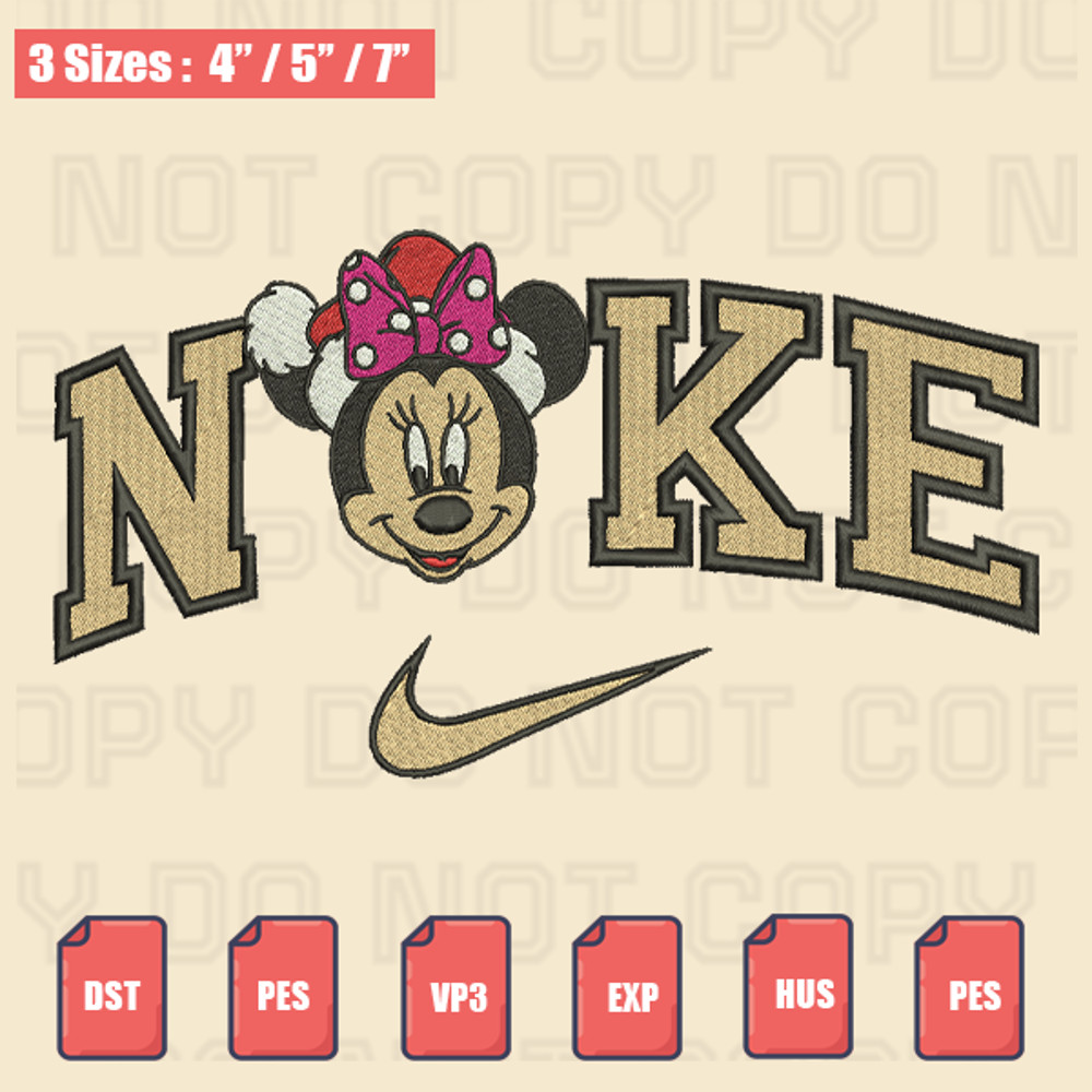 Mickey Santa Christmas X Nike Embroidery File, Christmas Embroidery Designs, Machine Embroidery Design Files.png