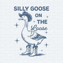 silly goose on the loose funny cowgirl meme svg