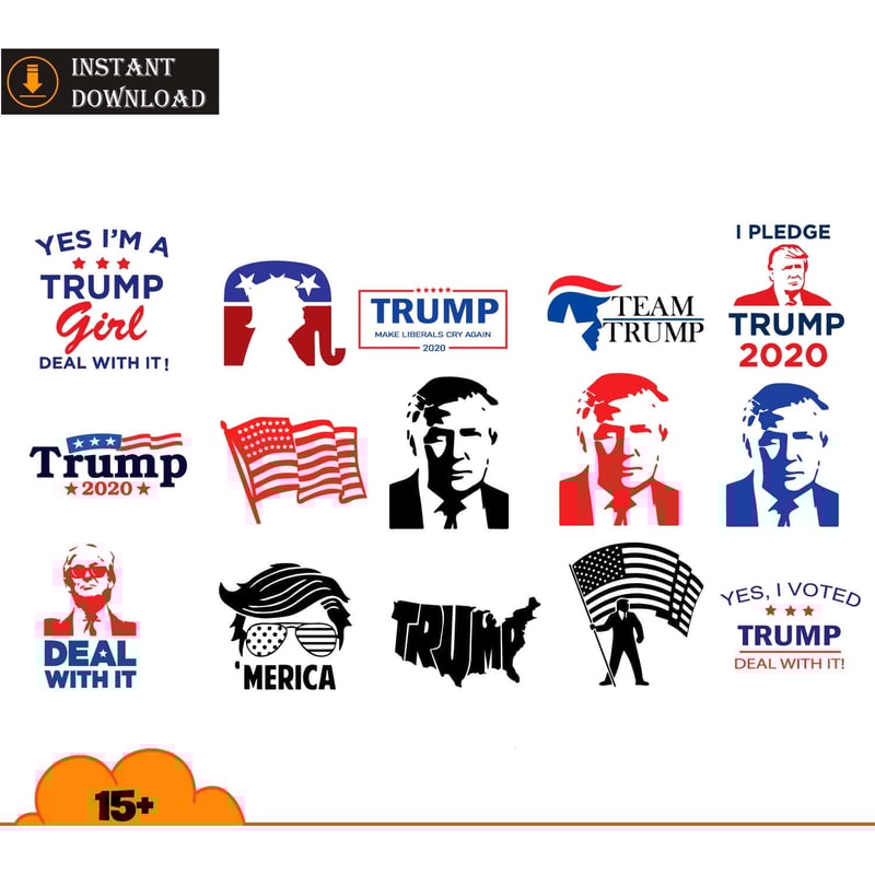 15 Files Yes I'm A Trump Girl Deal With It Bundle SVG Support Trump SVG.jpg