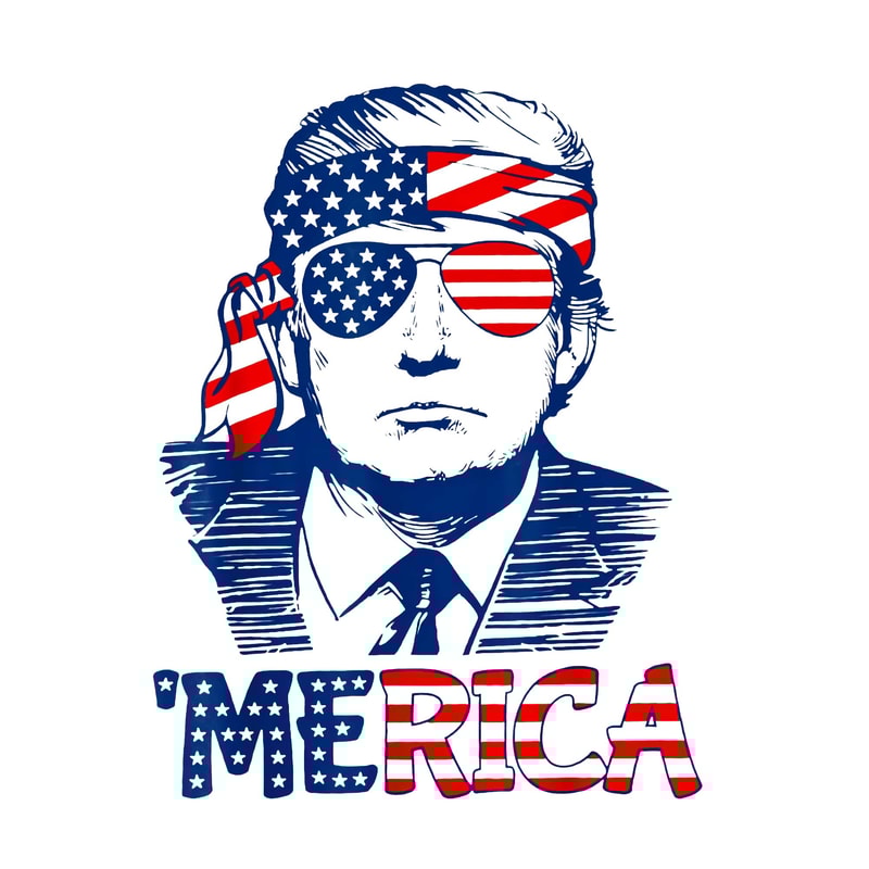 Only PNG File - Trump Merica PNG Trump Sunglasses 4th Of July American Flag PNG Patriotic.jpg