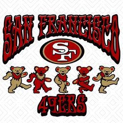 San Francisco 49ers Dancing Bears SVG, San Francisco 49ers Grateful Dead Bears SVG,NFL svg, Football svg, super bowl svg