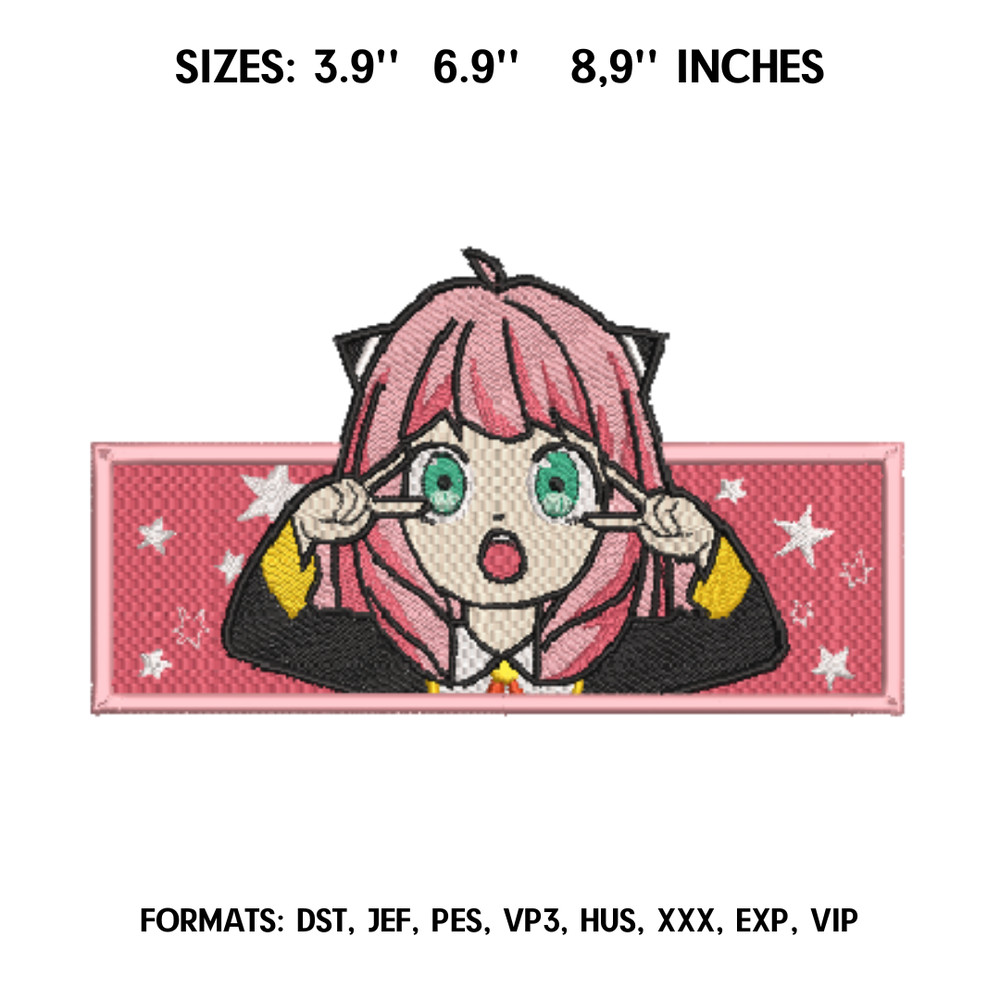 Anya Forger Embroidery Design File Spy X Family Anime Embroidery Design Machine Embroidery Pattern Design Pes Dst.png