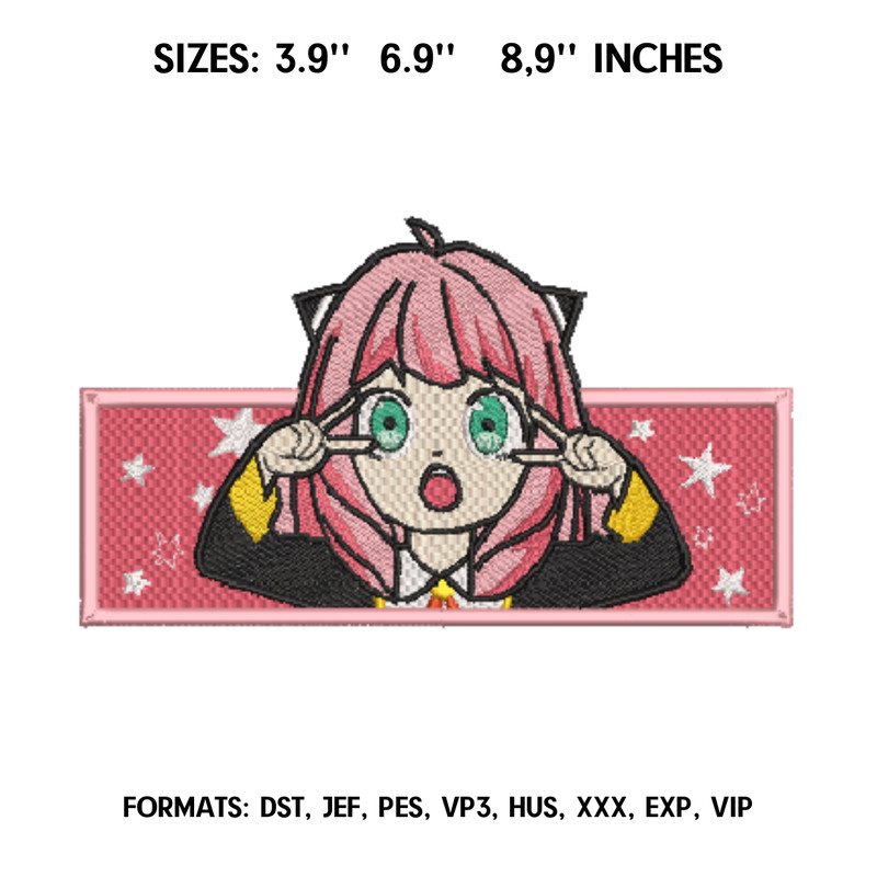 Anya Forger Embroidery Design File Spy X Family Anime Embroidery Design Machine Embroidery Pattern Design Pes Dst.png