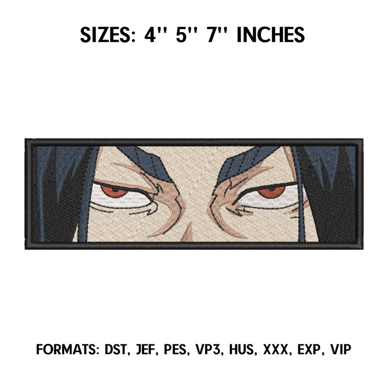 Baji Eyes Embroidery Design File, Tokyo Revengers Anime Embroidery Design, Machine Embroidery, Anime Pes Design.png