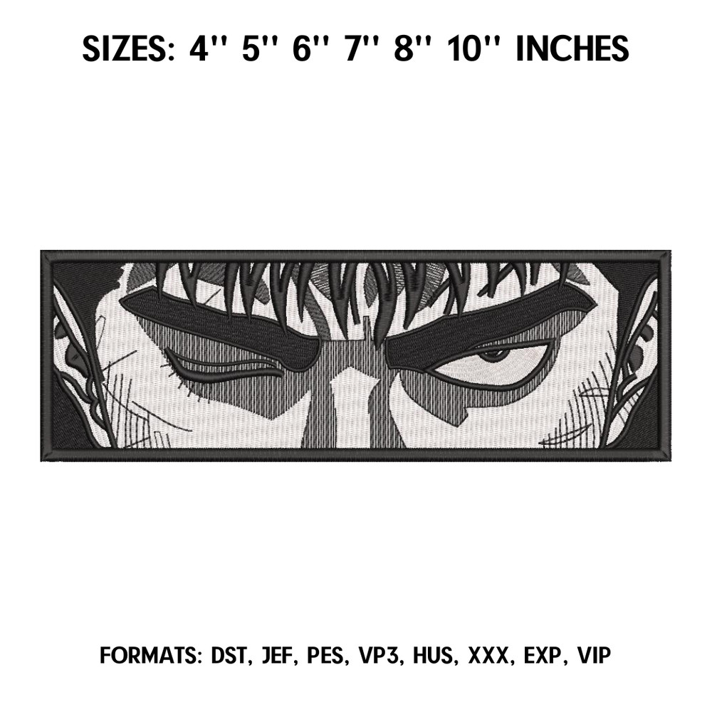 Berserk Eyes Embroidery Design File  Guts Berserk Anime Embroidery Design Machine embroidery pattern. Pes Dst format.png