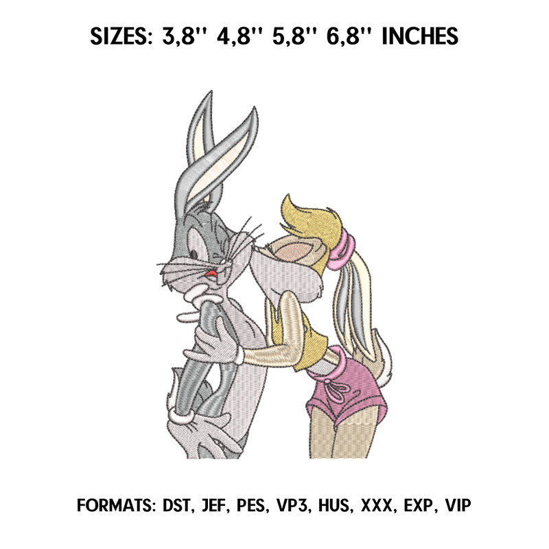 Bugs Bunny Embroidery Design File  Anime Embroidery Design Nike Logo Machine Embroidery  Design Pes Dst.png