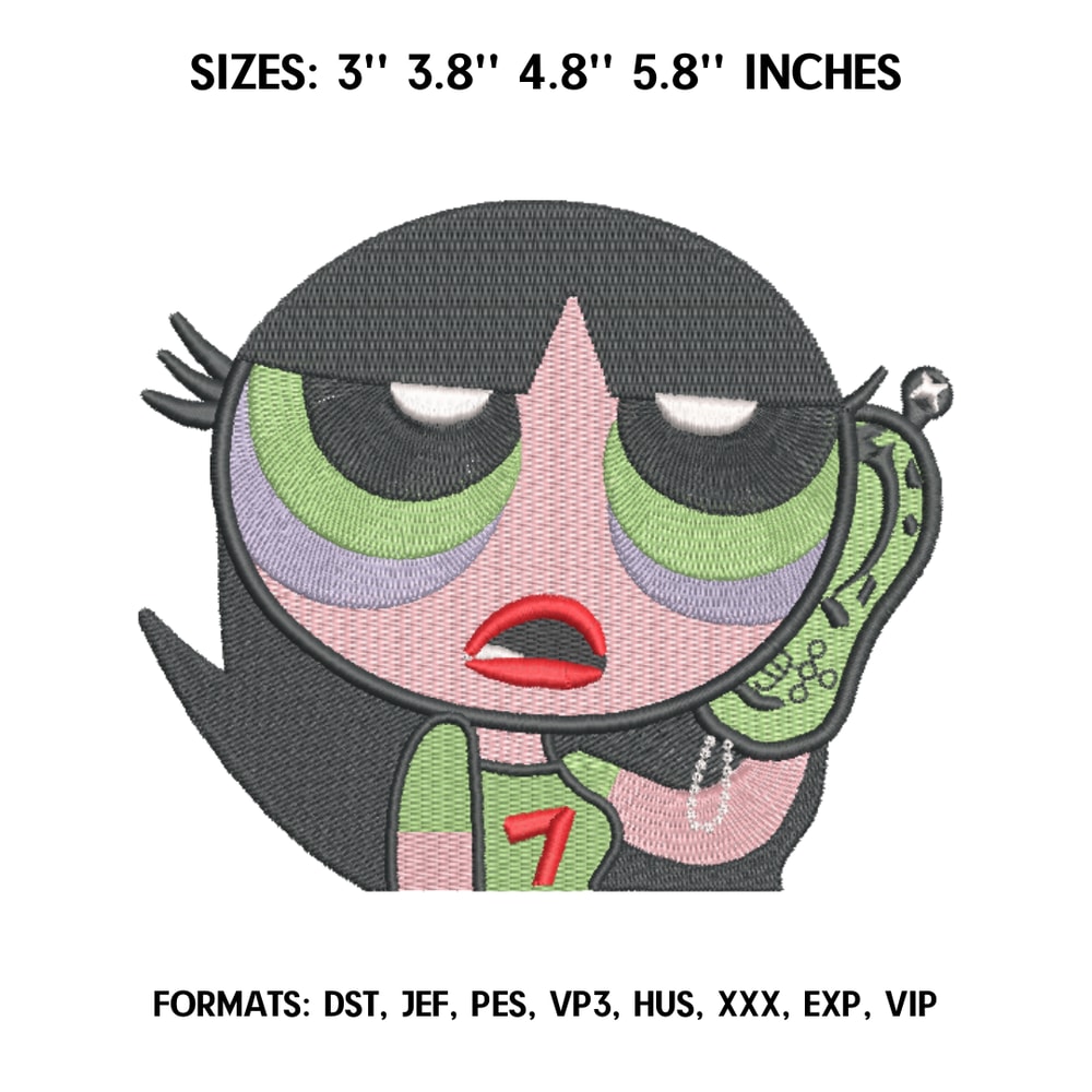 Buttercup Embroidery Design File, The Powerpuff Girls Embroidery Design, Machine embroidery pattern.png