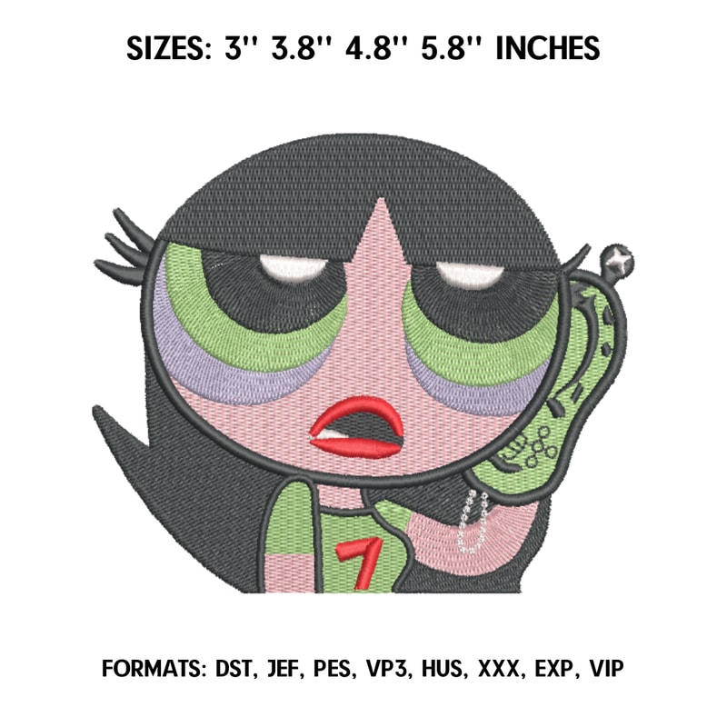 Buttercup Embroidery Design File, The Powerpuff Girls Embroidery Design, Machine embroidery pattern.png