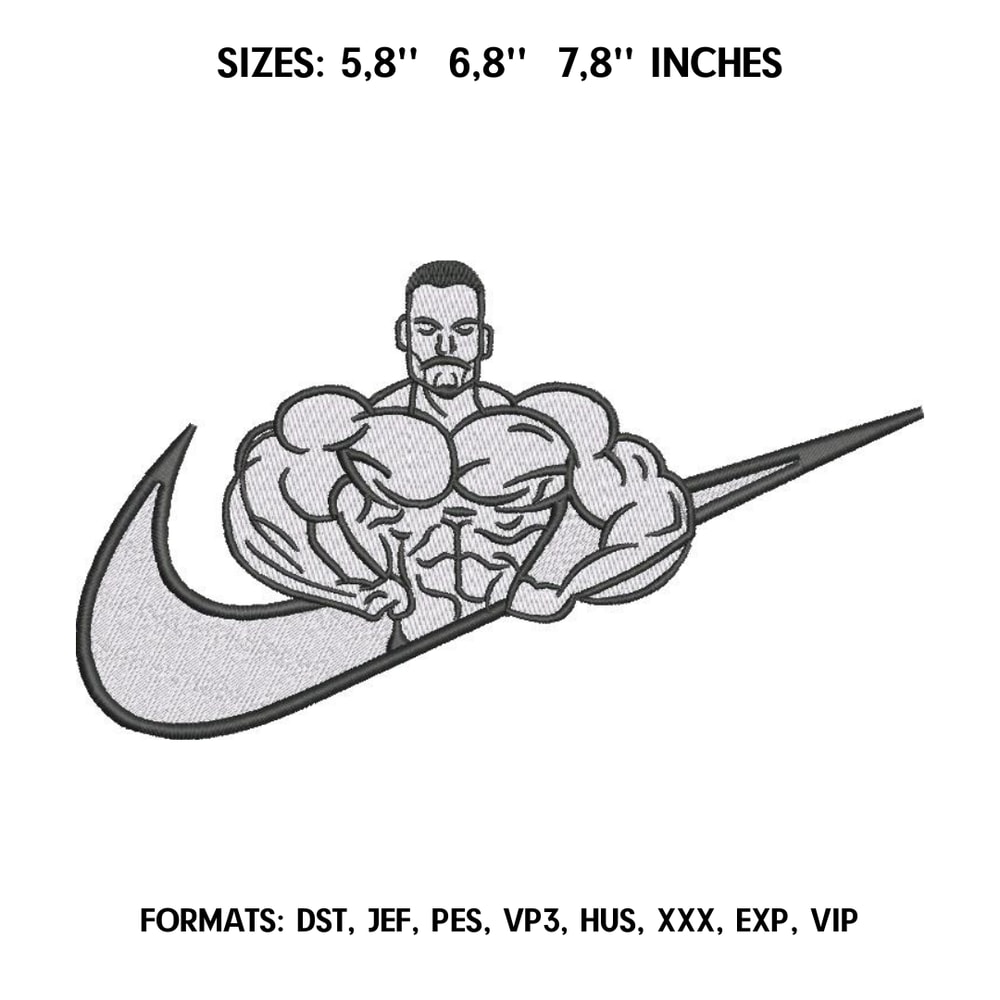 Chris Bumsted Embroidery design file pes. Muscle embroidery design. Machine embroidery,.png