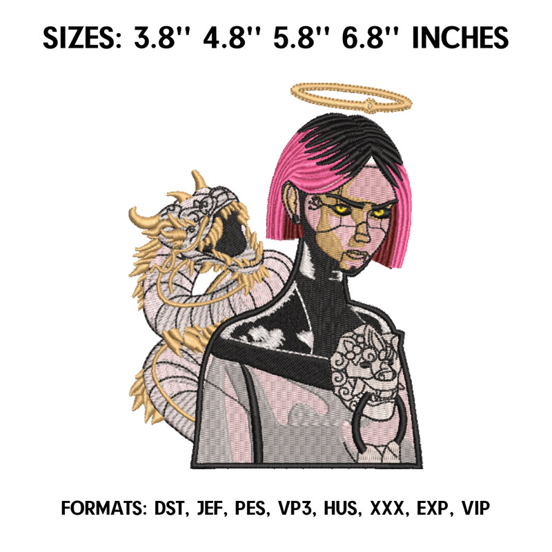 Cyborg Girl Embroidery design file pes. Cyborg Girl embroidery design. Logo Nike embroidery, Anime Pes Design Brother.png