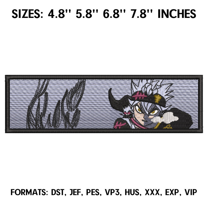 Demon Asta embroidery design file, Black Clover Anime Embroidery Design, Anime Pes Design Brother, Machine Embroidery 2.png