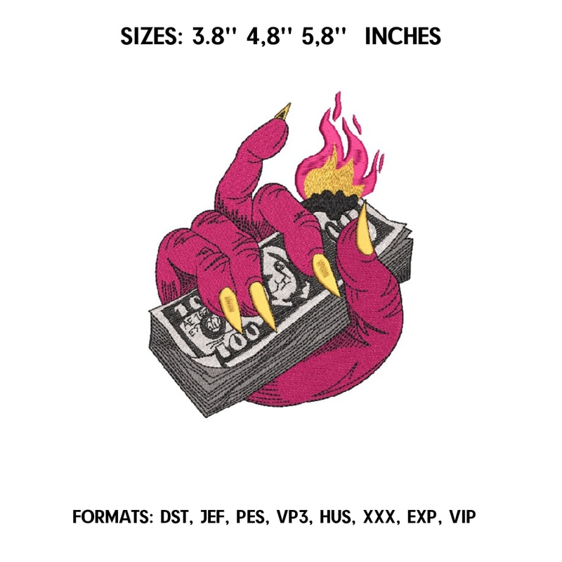Devil Cash Embroidery Design File Trendy Anime Embroidery Design Honey Machine Embroidery Design Pes Dst.png