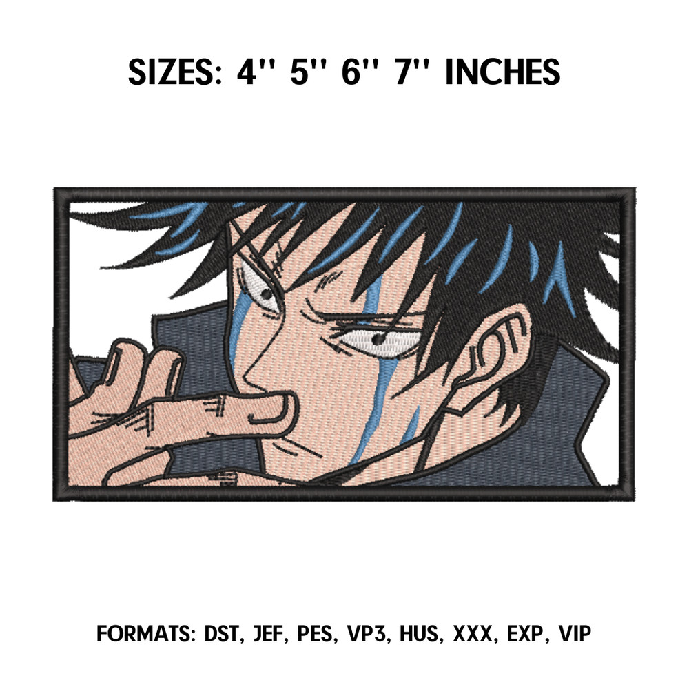 Fushiguro Megumi Jujutsu KaisenAnime Embroidery Design File Anime design Embroidery Pattern Design Pes Dst Format.png