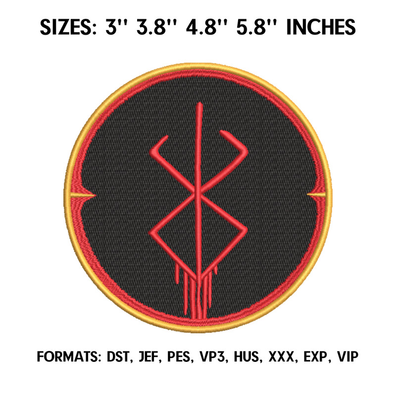 Guts Berserk Logo Embroidery Design File  Berserk Anime Embroidery Design Berserk Guts embroidery design.png
