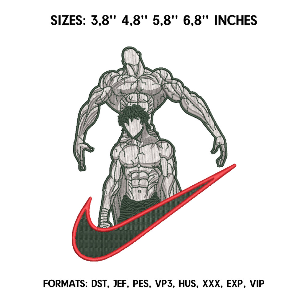 Hanma Baki Embroidery Design File Baki Hanma Anime Embroidery Design Machine  Design Pes Dst. Nike Baki embroidery 1.png